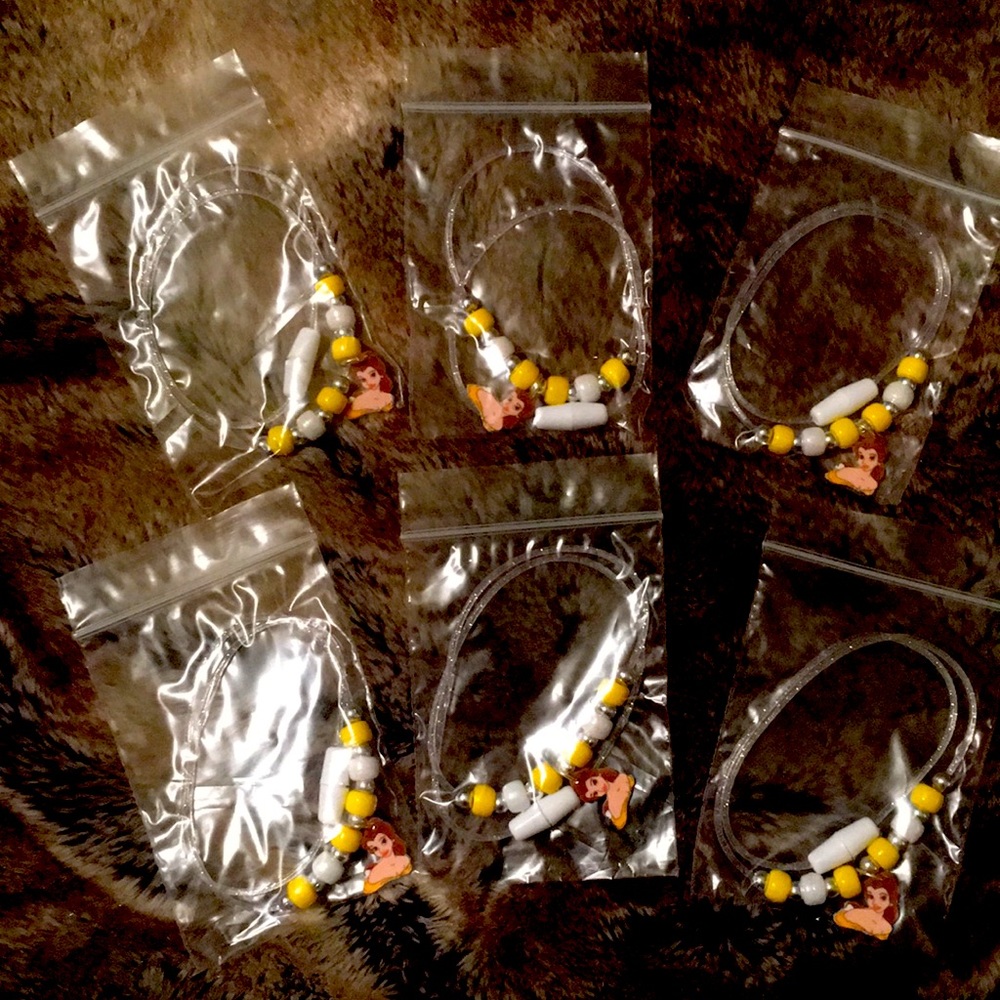 Lot of 6 Girls Beauty and the Beast Necklaces